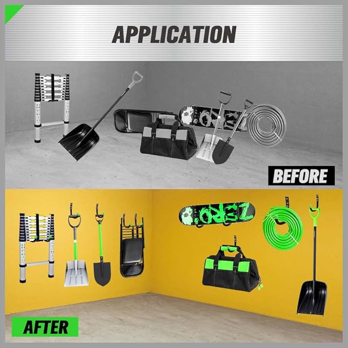 SWANLAKE Heavy Duty Garage Storage Utility Hooks, Utility Hooks for Garage Wall,Color Black (12PCS)