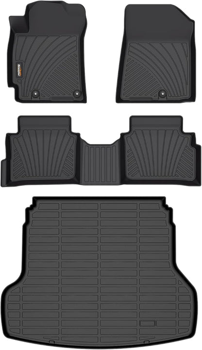 Binmotor-All Weather Floor Mats Cargo Liner Set for Kia Forte 2024 2023 2022-2019, GT丨GT-line丨LX丨 LXS Cargo Trunk Mat, Waterproof Car Mats for Kia Forte Accessories