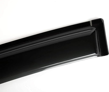 Side Window Visor Wind Vent Deflectors,2pcs Outside Mount Tape-on Shatterproof Dark Smoke Rain Guards Shades fit for 2007-2018 Jeep Wrangler (JK) 2-Door Model 92328