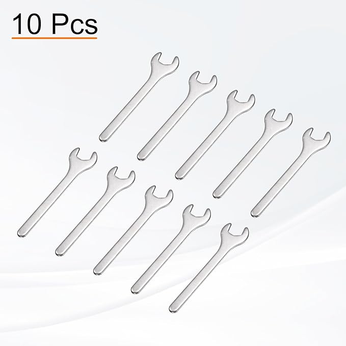 HARFINGTON 10pcs Small Wrench Open End Wrench 13x108x3mm Metric U-Shaped Single Open Ended Spanner Super Thin Small Flat Head Galvanizing Wrench for Automotive Repair Furniture Assembly