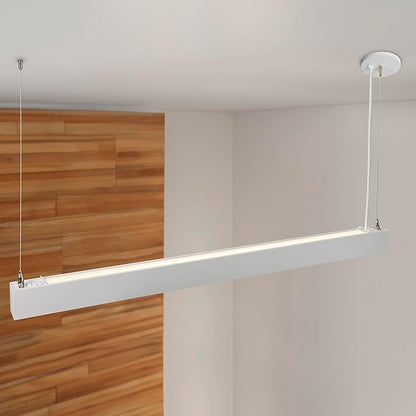 Maxxima 4 ft. LED Linear Light, Up and Down Adjustable Light Output, 3 CCT 3500K/4000K/5000K, Commercial and Residential 36W Suspension Pendant, Ideal for Office, Home, Shop, Garage, School