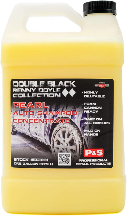 P&S Professional Detail Products Pearl Auto Shampoo – High-Foaming, pH-Balanced Car Wash Soap, Biodegradable, Safe for All Finishes, Lemon Scent, Foam Cannon & Bucket Wash - 1 Gallon