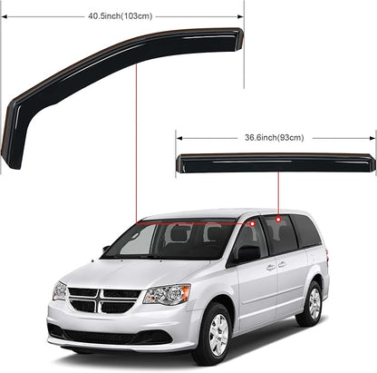 Nilight in Channel Rain Guards for Grand Caravan 2008-2023, Chrysler Town Country 2008 2009 2010 2011 2012 2013 2014 2015 2016, Volkswagen Routan 2009-2012 Window Deflectors, Vent Window Visors-4PCS