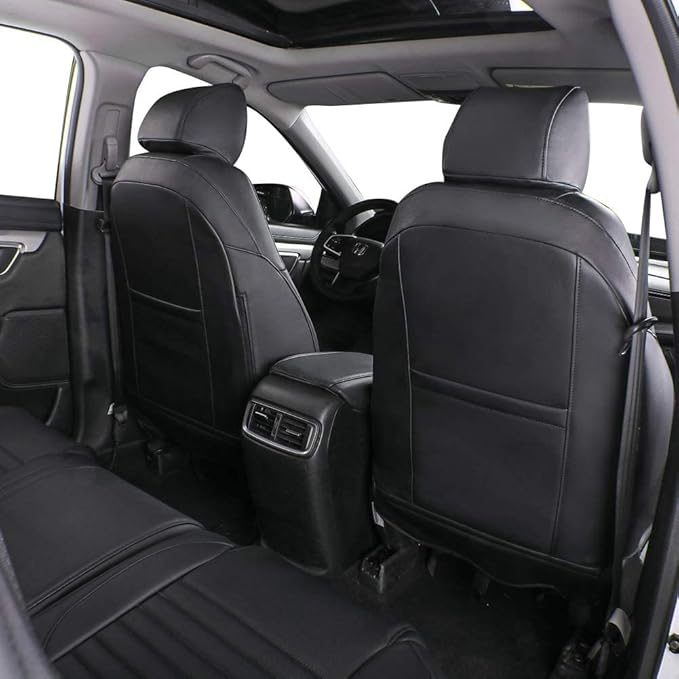 EKR Accord Car Seat Covers for Honda Accord EX-L,Touring,Sport,EX,Hybrid 2018 2019 2020 2021 2022(Rear Row 40/60 Split Backrest),Car Seat Protector,Waterproof Automotive Seat Covers,Leather(Black)