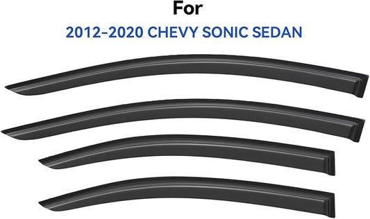 Window Visors Rain Guards for 2012-2020 Chevy Sonic Sedan, Out-Channel Window Vent Wind Deflectors Visors Shades for 12-20 Chevy Sonic (Not for Hatchback)