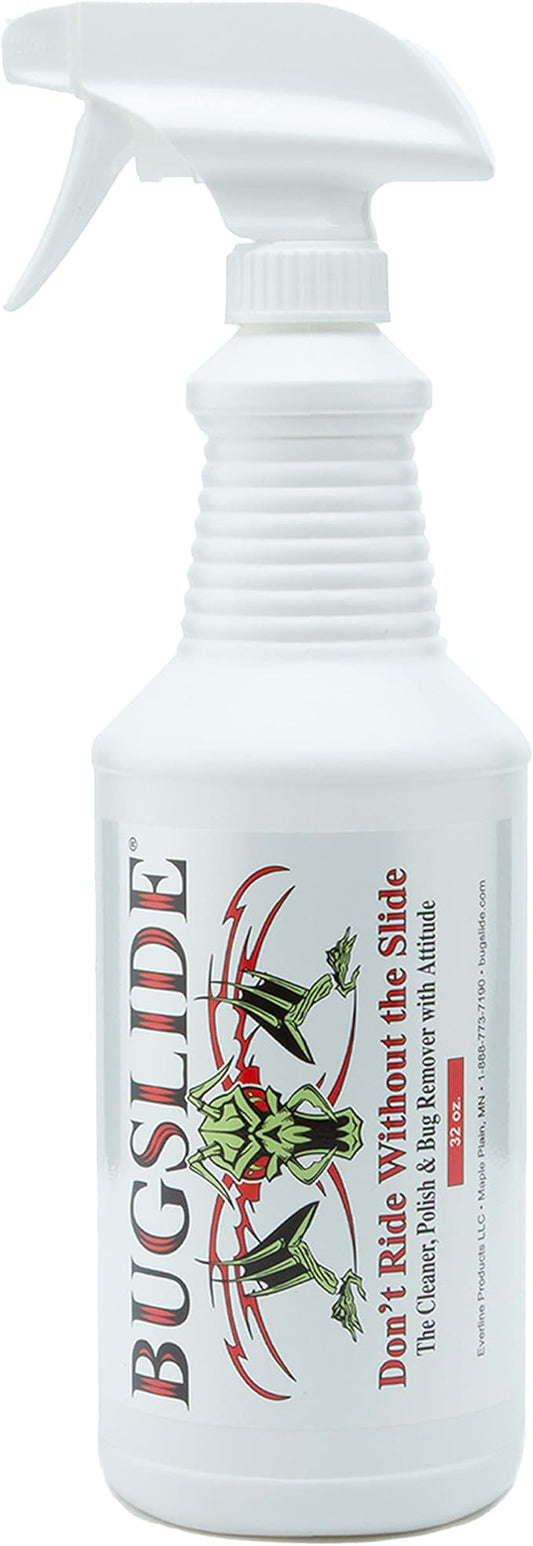 BugSlide Bug Remover – All Purpose Car Cleaner & Detailer Spray, For Vehicle Interior & Exterior Use, Shines, Degreases, Polishes, Wipes Away Bugs on Plastic, Metal,Glass, Windows, Mirrors, 32 oz