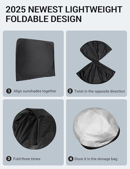 Proadsy for 2016-2023 Toyota Tacoma 2Dr 4Dr Pickup Windshield Sun Shade 4-Layer Foldable Front Sunshade Protector Sun Visor Blocks UV Rays Keep Car Cooler