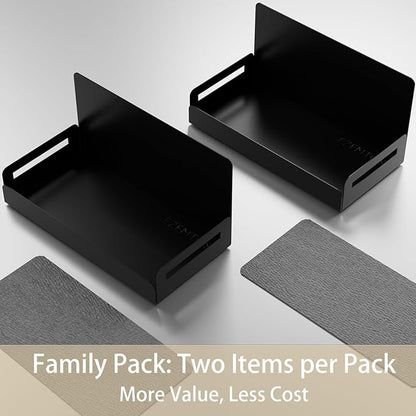 2-Pack Magnetic Spice Rack for Refrigerator - Heavy-Duty 20LB Capacity - Strong Magnetic Shelves for Classroom Whiteboards and Garage Tools, Kitchen Organizer for Utensils, Black