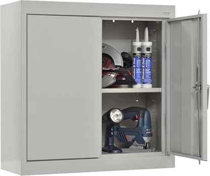 Sandusky Lee WA11301226-05 Wall-Mount Metal Storage Cabinet with Adjustable Shelf, Locking Handle, 200lb Capacity, 12" Depth x 30" Width x 26" Height, Dove Gray
