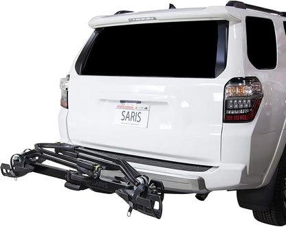Saris SuperClamp EX 2-Bike Hitch Rack – Lightweight Platform Bike Carrier for Car, SUV, Truck – Tilting Design, Secure Wheel Clamping, Fits Road, Mountain, E-Bikes – 1.25" and 2" Hitch Receiver