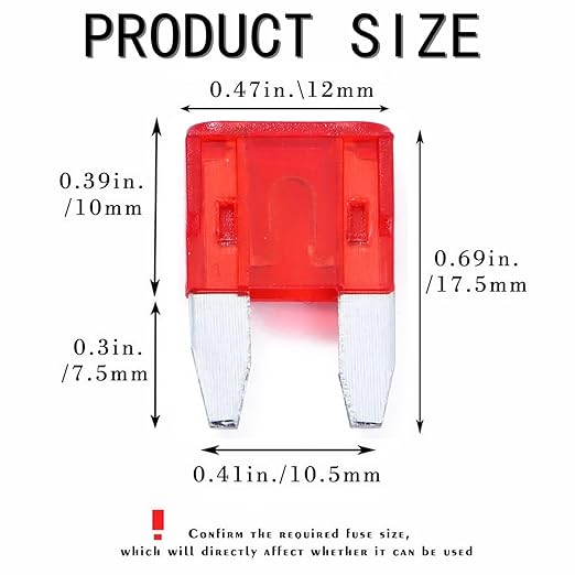 100 Pack Auto Fuses 10AMP APM/ATM 32V Mini Blade Style Fuses 30A Short Circuit Protection Car Fuse (Red)