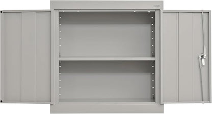 Sandusky Lee WA11301226-05 Wall-Mount Metal Storage Cabinet with Adjustable Shelf, Locking Handle, 200lb Capacity, 12" Depth x 30" Width x 26" Height, Dove Gray