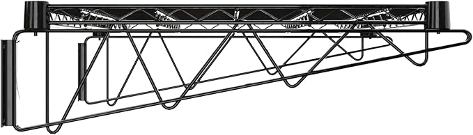 24" x 24" Black Epoxy Wire Wall Mount Shelf
