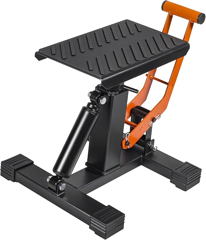 Adjustable Dirt Bike Stand & Powersport Jack 1000LBS Capacity, Heavy Duty Hydraulic Motorcycle Lift Stand & Center Stand for Maintenance, Dirt Bike Accessories for Garage & Shop (New-Orange)