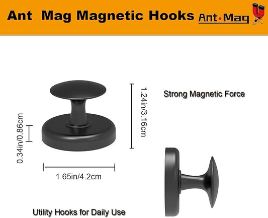 Ant Mag Magnetic Hooks Heavy Duty 160lbs for Coat Hanging Strong Magnetic Hangers for Metal Surface Great Organization for Cruise Cabinet Door Kitchen Room Office