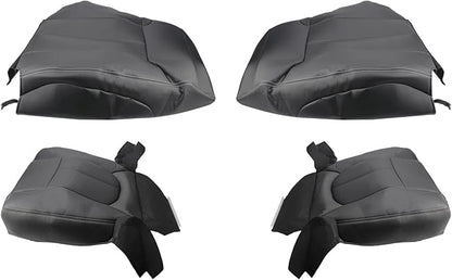 AUTOKAY Car Seat Covers for Ford Ford F250 F350 F450 F550 11-16, 4 Pcs Waterproof Faux Leatherette Cushion Cover Front Bottom & Top Back Synthetic Leather Seat Cover Black