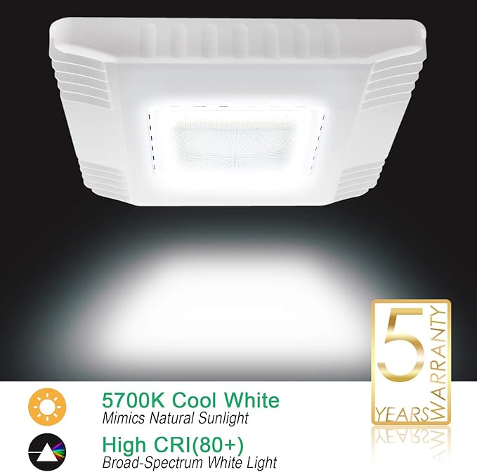 OSTEK 2 Pack LED Gas Station Canopy Light, 150W Carport Ceiling Light 5700K, Outdoor Rated (600W HID/HPS Equivalent), 90-277V IP65 DLC & UL Listed