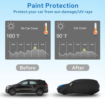 Avecrew Car Cover Custom Fit for Honda CRV, Waterproof All Weather Full Exterior Cover Rain Snow UV Protection Cover with Side Door Zipper Design