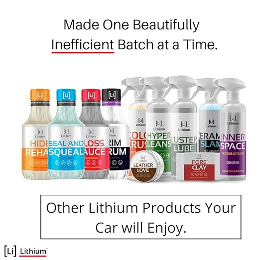 Lithium Seal and Squeal Car Paint Restorer, Polish and Sealant for Incredible Shine - Curable Amino Functional Polymers Fused with Si02 Ceramic Nano Technology - Lasts for up to 12 Months (16 oz)
