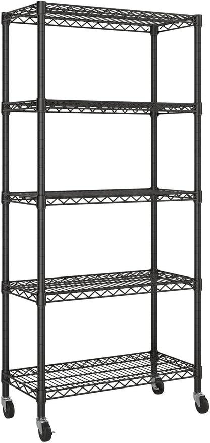 SINGAYE 5 Garage Heavy Duty Shelving Unit Kitchen Pantry Close Home Organizers and Storage Bathroom Shelf Laundry Room Organization Industrial Book Metal Wire Adjustable Shelves