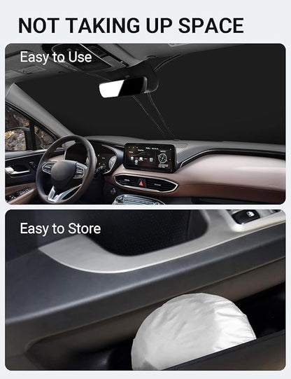 Proadsy for Hyundai Santa Fe 2019-2025 Windshield Sun Shade 4-Layer Foldable Front Sunshade Protector Sun Visor Blocks UV Rays Keep Car Cooler