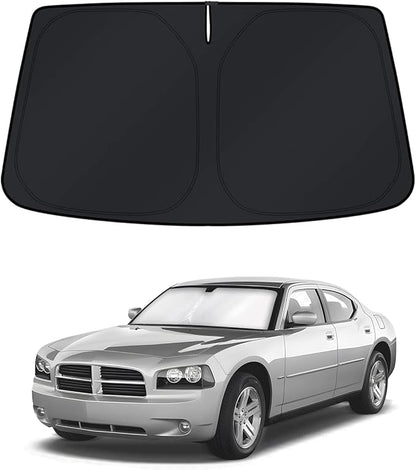 KUST Windshield Sun Shade for 2006–2010 Dodge Charger Window Shade Sun Visor Cover Foldable Blocks UV Rays Keep Your Car Cooler