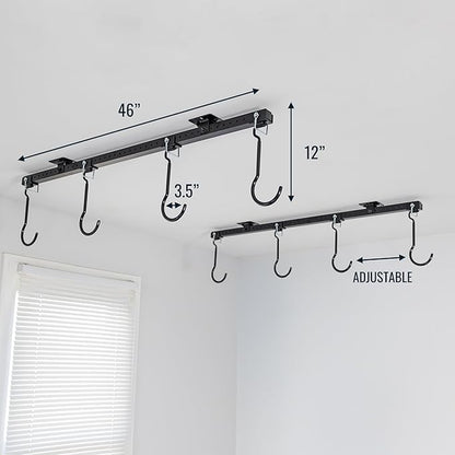 Teal Triangle Ceiling Mounted Bike Rack for Garage - Premium Bicycle Stand & Hanger for Space-Saving Storage | Adjustable Ceiling Hooks Hold 4-8 Bikes - Indoor Bicycle Rack System for basement