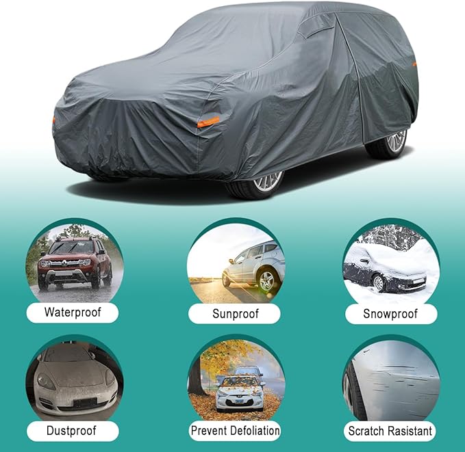 Premium Car Cover Custom Fit GMC Yukon (2006-2025), not fit Yukon XL, 16 Layers Heavy Duty Car Cover Waterproof All Weather with Zipper Door for Sun Rain Snow Dust Uv Protection