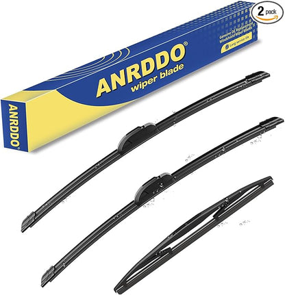 3 wipers Replacement for 2009 2010 2011 2012 2013 2014 2015 Nissan Murano Original Equipment Windshield Wiper Blades Set 26"+16"+12" (Set of 3) U/J HOOK