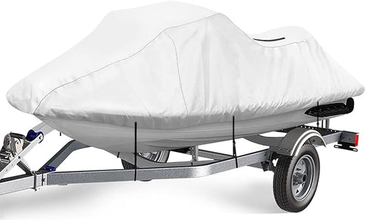 iCOVER Jet Ski Cover- Water Proof Heavy Duty Trailerable Personal Watercraft Covers for Seadoo Kawasaki Yamaha Wave Runner, Fits PWC Models Up to 145in Long