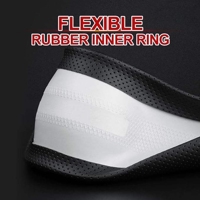New Nappa Leather car Steering Wheel Cover，for Car Truck SUV 15 inch (Black)