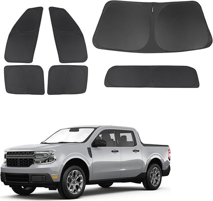 TINGLU Window Shades for Ford Maverick 2022-2024 2025 Accessories Car Side Full Windows Rear Triangular Windshield Sun Shade Sun UV Rays & Privacy Protection for Camping 6PCS