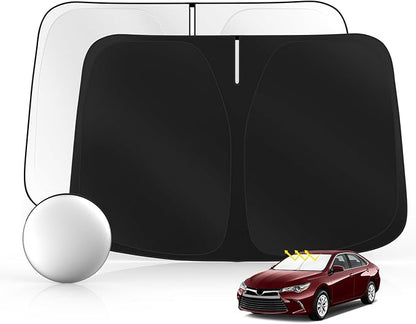 Windshield Sun Shade for Toyo-ta Camry LE XSE XLE Hybrid SE 2012-2017 Foldable Sunshade Custom Fit Front Window Car Interior Accessories Protector Blocks UV Rays