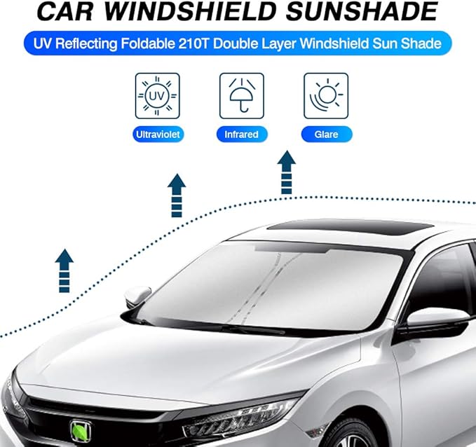 KUST Windshield Sun Shade for Honda Civic 2016-2021 Sunshade Foldable Window Sun Visor Protector Blocks UV Rays Keep Your Car Cooler