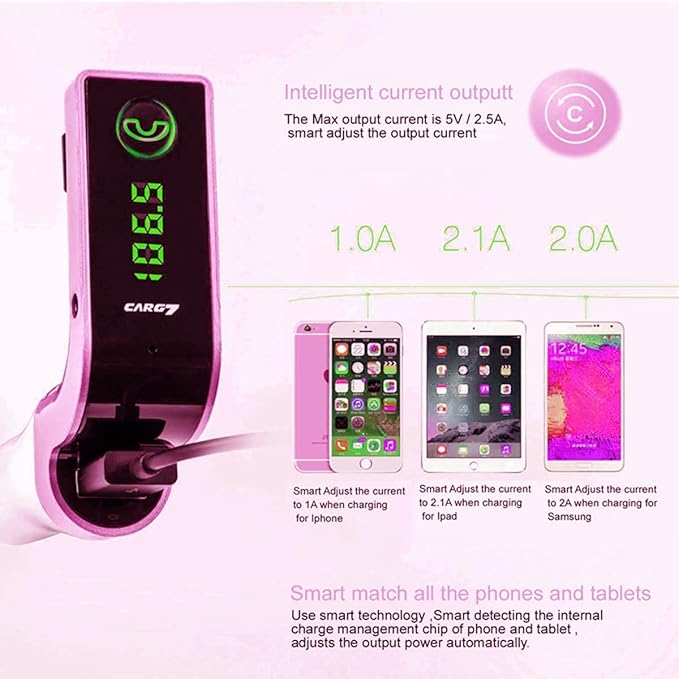 Bluetooth FM Transmitter for car,TIANSHILI handsfree Bluetooth Receiver Car Kit with Mic/TF Card/USB Drive/AUX Play for iPhone,iPad and Other Android Phones