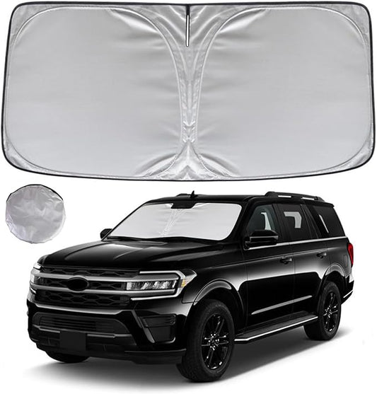 KAYZT Windshield Sun Shade for 2018-2025 Ford Expedition Foldable Sunshade Front Window Custom Fit Car Accessories