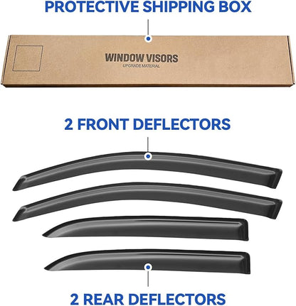 Window Visors Rain Guards for 2005 2006 2007 2008 2009 Chevy Equinox, Out-Channel Window Vent Wind Deflectors Visors Shades for 2006-2009 Pontiac Torrent