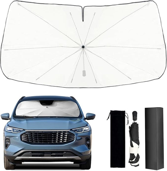 Custom Fit Windshield Sun Shade Umbrella for Ford Escape 2020‑2025 Foldable Front Window Shade, Reflective UV Blocker, Reduces Cabin Temp 20‑30℃, Easy Open Car Sunshield with Storage Bag