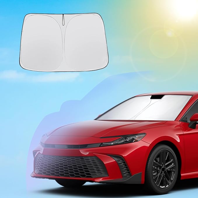 SXCY for 2025 2026 Toyota Camry Windshield Sunshade for 2025 2026 Toyota Camry Accessories 2025 2026 Camry Sunshade Foldable Sun Shield 2025 2026 Camry (LE/SE/XSE/XLE) Sun Shade Block UV Rays
