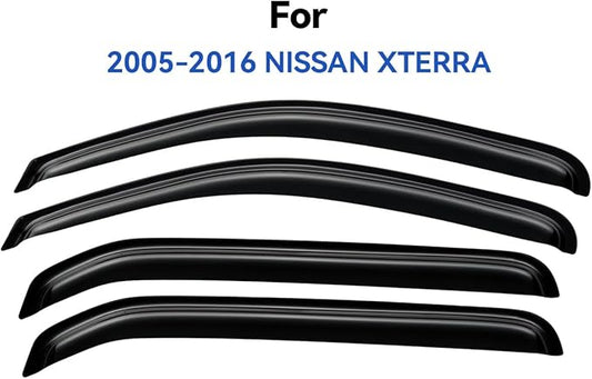 Window Visors Rain Guards Shield for 2005-2016 Nissan Xterra, Out-Channel Window Vent Wind Deflectors Visors Shades for 05-16 Nissan Xterra