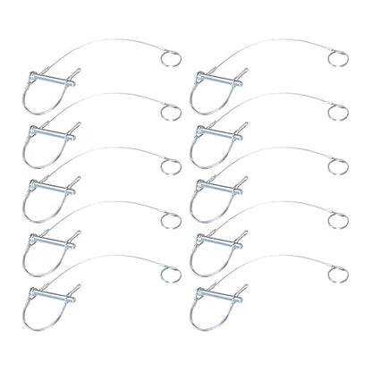 Trailer Coupler Pin 5/16-Inch Diameter x 2-3/4-Inch Long Trailer Pins with Plastic Coating Tether Quick Release Ring - 10Pcs 11-1/2" Length