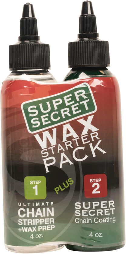 SILCA Professional Grade Bike Chain Cleaner and Liquid Wax - 2 Pack Starter Bundle with Silca PRO Chain Stripper & Super Seret Chain Wax, Concentrate, 4oz Bottles with Applicator Tip