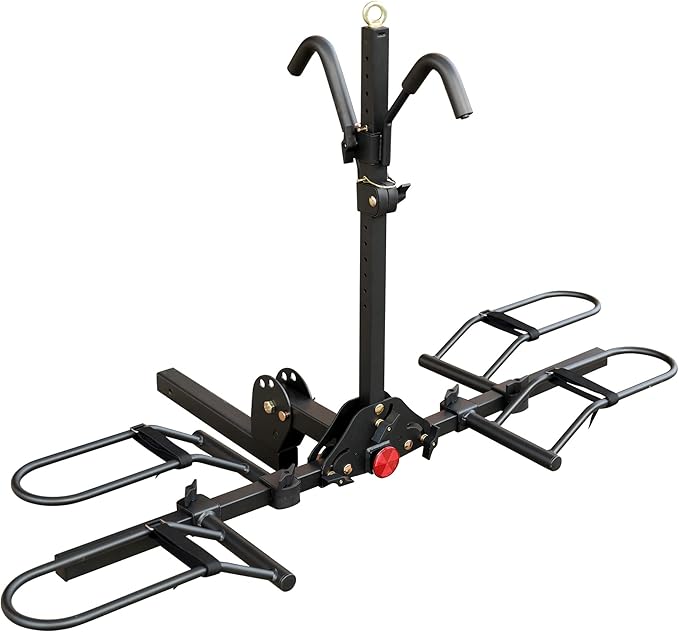 Young 200 lbs. 2 Bike Rack Hitch Mount Platform Style for Cars Trucks SUVs Minivans, fits MTB Gravel Road Bike with Up to 5-inch Fat Tire Carrier Rack - 2" Hitch Receiver