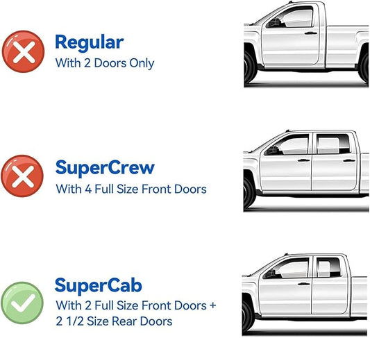 Window Visors Rain Guards for 1999-2016 Ford F250 F350 F450 Super Duty SuperCab, Out-Channel Window Vent Wind Deflectors Visors Shades for 99-16 F-250 F-350 F-450 Extended Cab