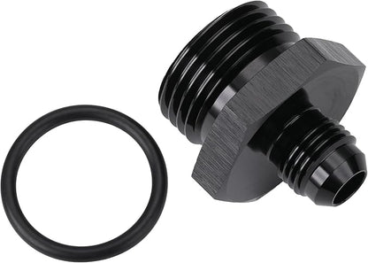 6AN Male Flare to 12AN ORB O-ring Boss Fuel Pump Rail Adapter Fitting Aluminum Black