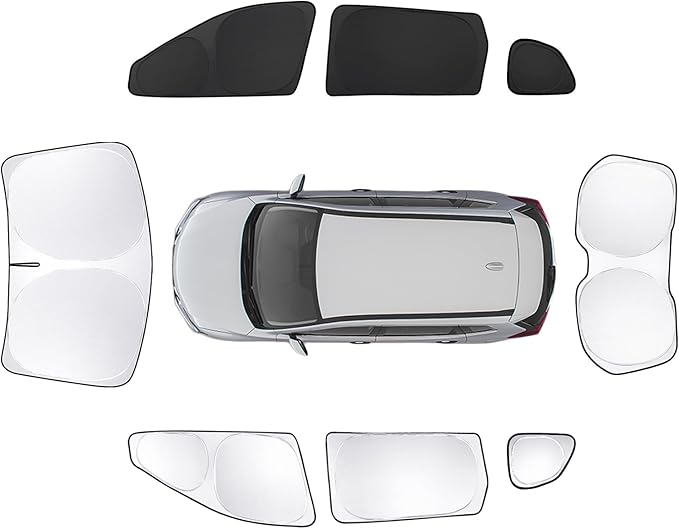8pcs Car Window Shades for Nissan Rogue 2014-2020 Accessories,Windshield Side Rear Full Sunshade,Sun Visor UV Blocking, Privacy Protection for Camping Outdoor(Not Sport&2021 3rd Gen.T33)
