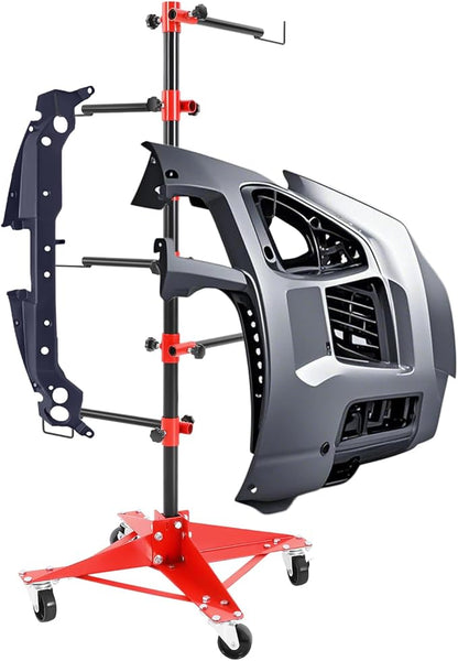 Panel Tree Stand for Painting Rotatable FreeStanding Panel Paint Holder with Wheels Adjustable Center Post for Hang Automotive Doors Fenders Bumpers, Car Repair Shops, Garages(18.5*18.5*47.2in)