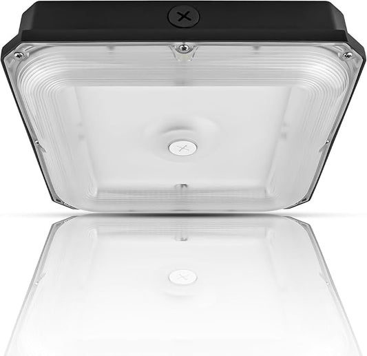 80W/60W/40W Power Selectable LED Canopy Garage Light with 3CCT (3500K/4000K/5000K), LED Parking Garage Lights 90-277V IP65 Commercial Residential Lights DLC (40W/ 60W/80W Power Selectable -1 Pack)