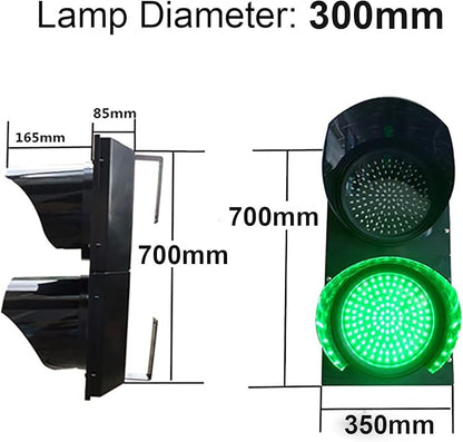 WilkSxyc Red/Green Traffic Stop Light, LED Traffic Light Lamp with Remote Control, 200mm/300mm Diameter Lens, Dock Bay Indicator Warning Light, Industrial LED Traffic Stop Light ( Color : 300mm/12in ,