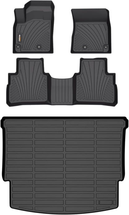 Binmotor-All Weather Floor Mats Cargo Liner for Nissan Rogue 2025 2024 2023 2022 2021 (NOT for Rogue Sport), Car Mats with Trunk Mat Full Set, Heavy Duty Car Floor Liners for Rogue Accessories